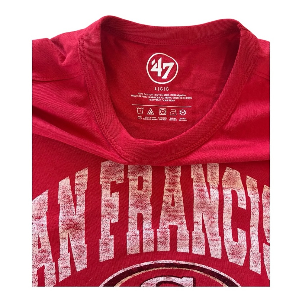 San Francisco 49ers '47 Irving Long Sleeve T-Shirt - Scarlet NWT large - Picture 3 of 3